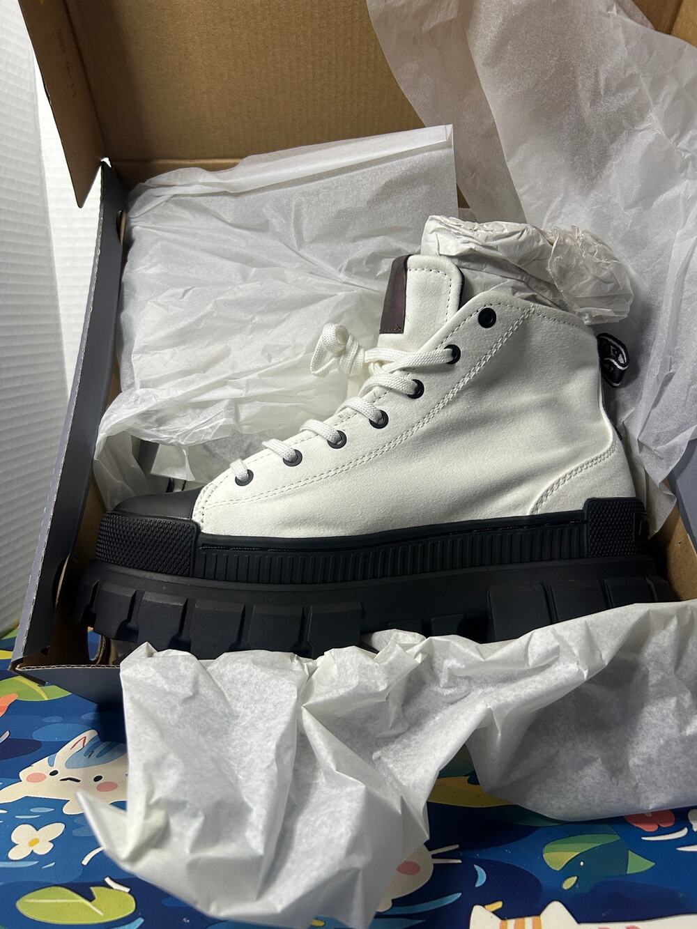 Palladium Boots Womens 8.5 White Star Chunky Platform Streetwear Revolt Hi TX